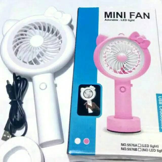 Mini fan / Kipas Angin Mini N9  Portable LED karakter Doraemon dan Hello Kitty