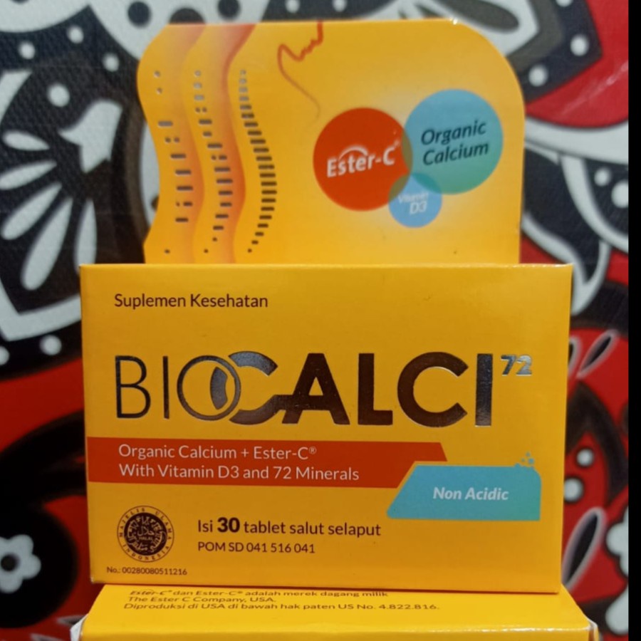 BIOCALCI-72 ORGANIC CALCIUM + ESTER-C + VITAMIN D3 (ISI 30 TABLET) BIOCALCI 72 NON ACIDIC AMAN DI LA