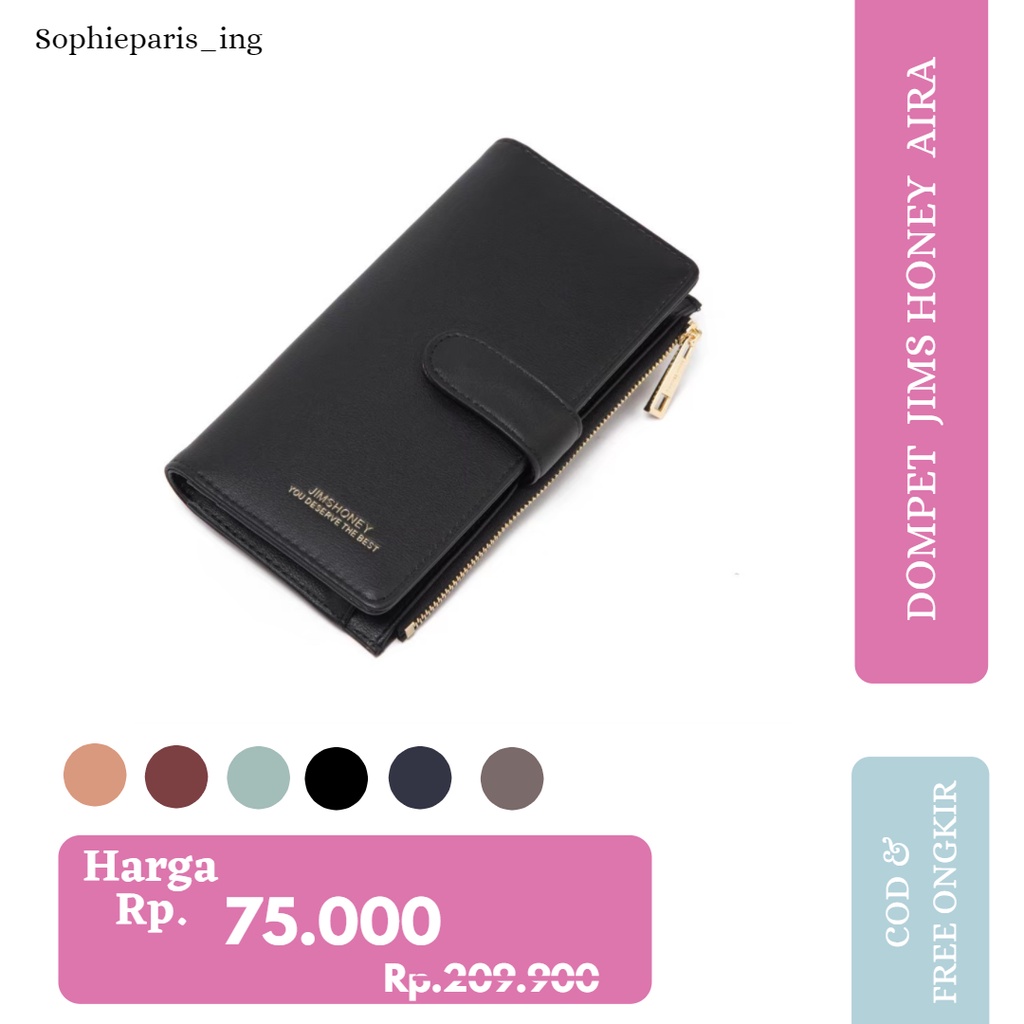 Dompet Wanita Kekinian AIRA JIMS HONEY  KULIT PREMIUM I8G7 Viral 2022 FYP  Pouch Compact Wallet Prem