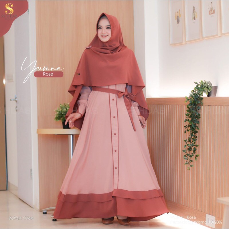 Yumna set Rose By Ss Hijab / muslimah / gamis remaja / gamis set