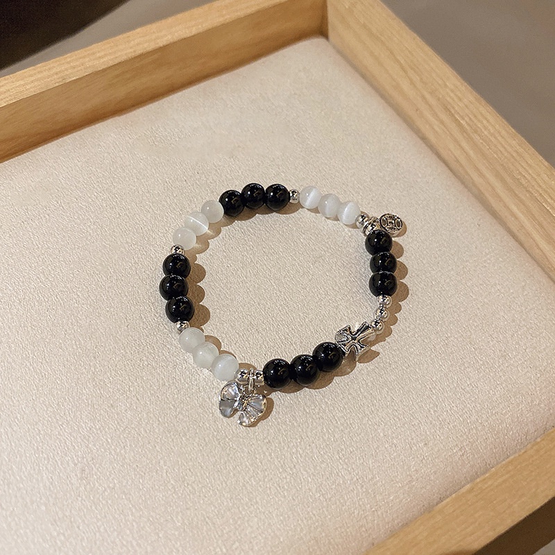 Gelang Manikmanik Kristal Opal Strawberry Aksen Pita Untuk Pasanganpriawanitamusim Panas