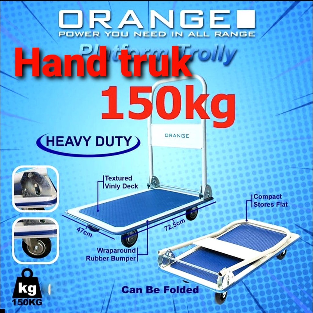 PROMO TROLLEY 150 kg hand truck handtruck troli dorongan lipat barang