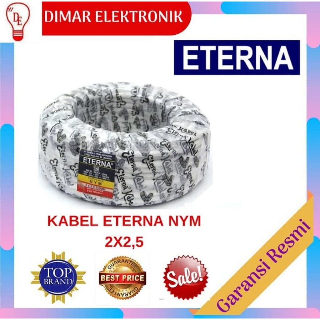 KABEL ETERNA NYM 2x2,5 / KABEL LISTRIK ETERNA NYM 2x2.5 FULL 50 M