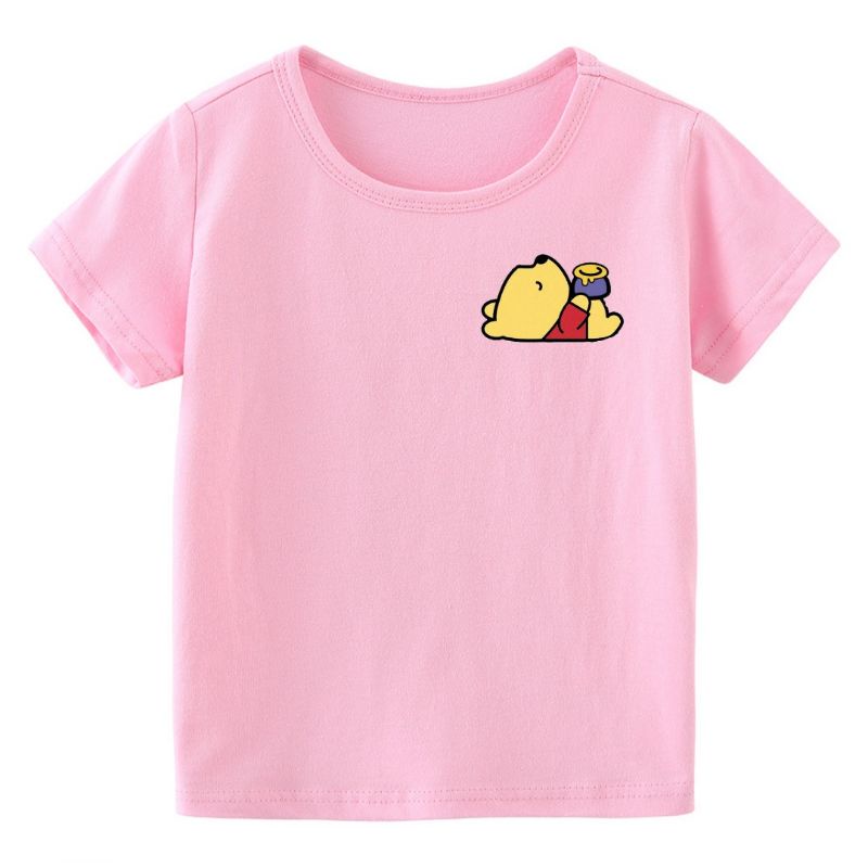 Kaos Anak Unisex Cowo-Cwe Winnie Pooh Baju Oblong Anak Usia 2 Sampai 10thn Baju Anak Anak