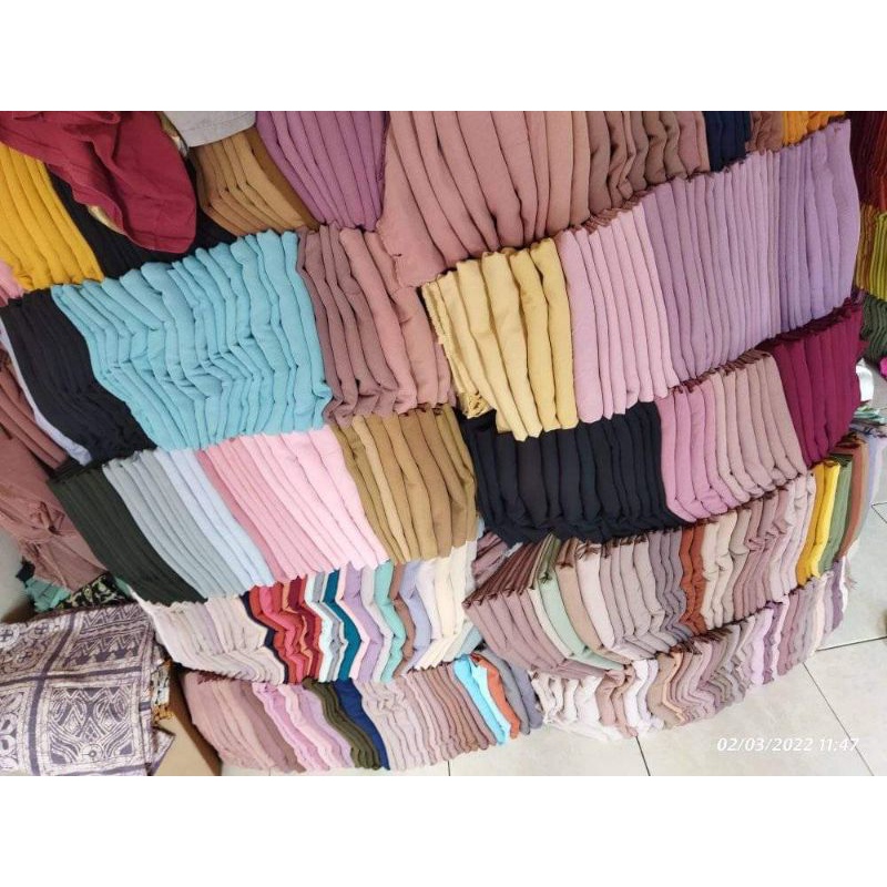 KAIN KILOAN POLOS HARGA 0.5KG KAIN MOSSCREP/WOLPIS/AMUNZEN/SHAKILA.polo linen
