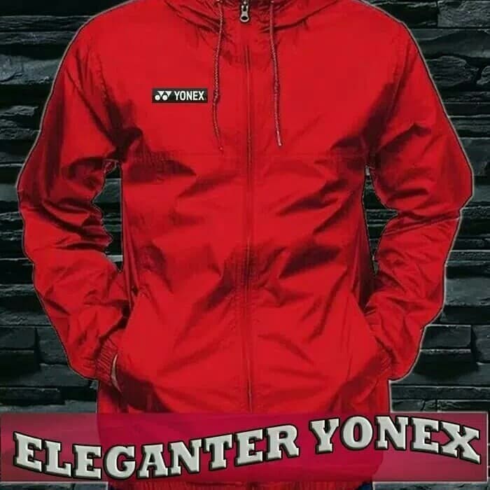 JAKET BADMINTON ELEGANTER YONEX RED WATERPROOF ORIGINAL QUALITY - -