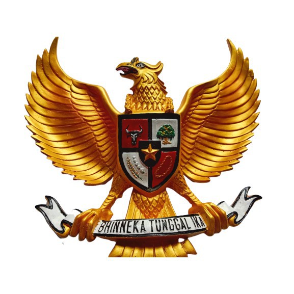 Pajangan Dinding Garuda Pancasila 3 Dimensi Lambang Negara Logo Burung Garuda Gold Timbul Fiber