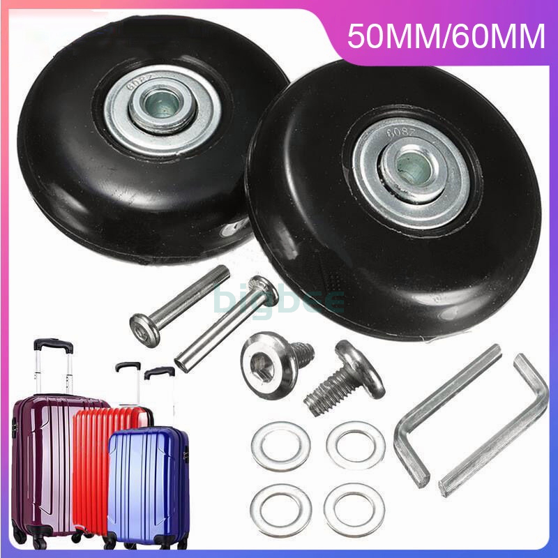 【4 PCS】Roda Koper Pengganti Karet Luggage Replacement Wheel 50  60 x 18 mm Rubber Suitcase Wheels