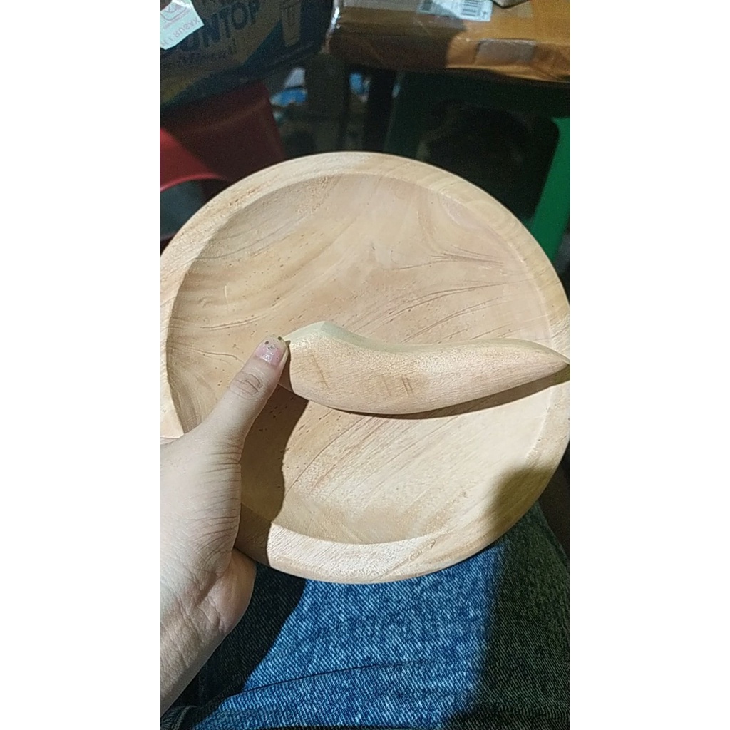 MURAH Cobek kayu TANGGUNG Ulekan Rujak Sayur Cowek Bumbu Dapur Ulek Rujak Buah Lemper Kayu