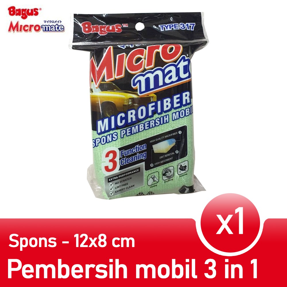 Bagus Micro Mate MicroFiber Spons Spon busa pembersih mobil 317 12x8cm