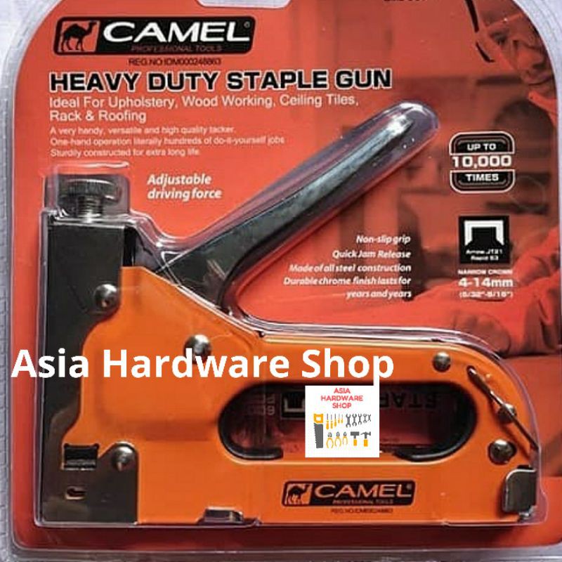 

Staple Staples Gun CAMEL HEAVY DUTY Alat Tembak Jok Motor Steples Hekter Jok 4 - 14 mm BAGUS