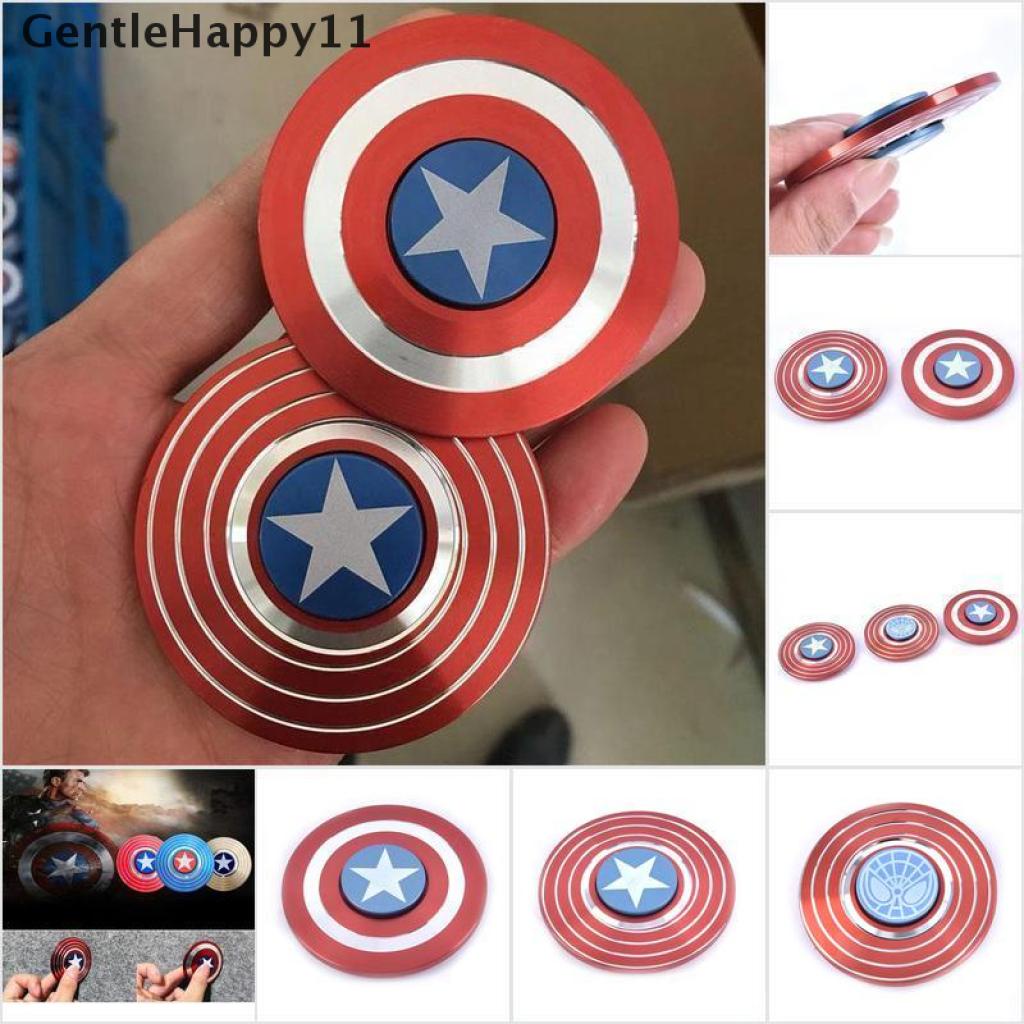 Gentlehappy American Captain Fingertip Gyro Shield Alloy Gyro Spinner Mainan Dekompresi