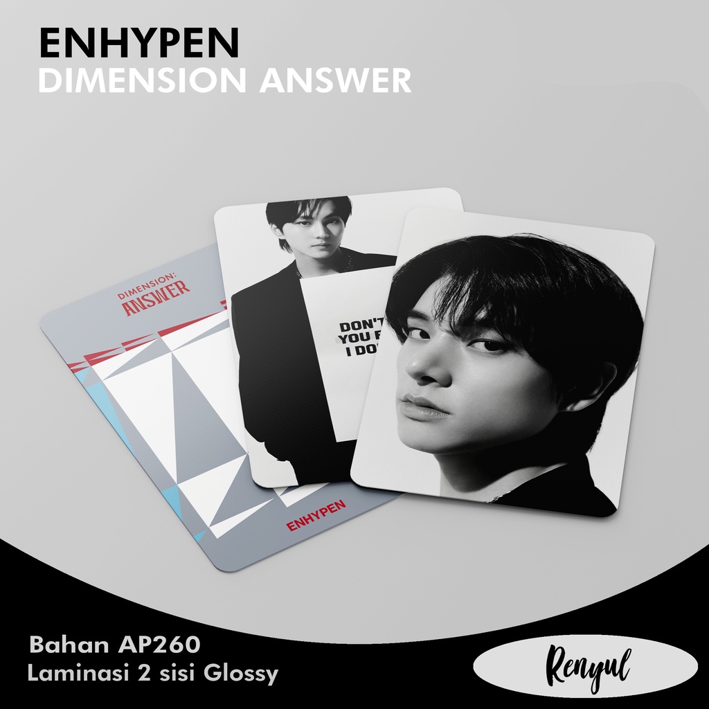 Photocard Enhypen Dilemma, Dimension Answer