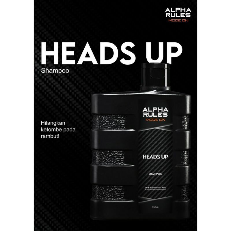 ALPHA RULES HEADS UP 250 ml shampoo male cleaner alpharules sampo pria perawatan cowo