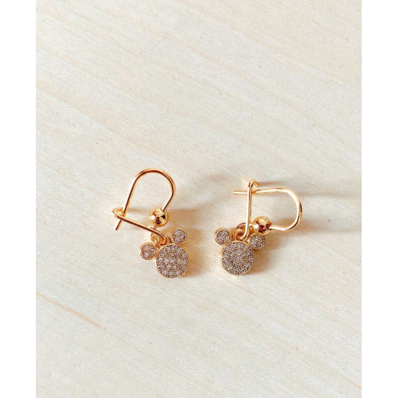 Anting anak Kepala Mousse Zirconia Gold Xuping