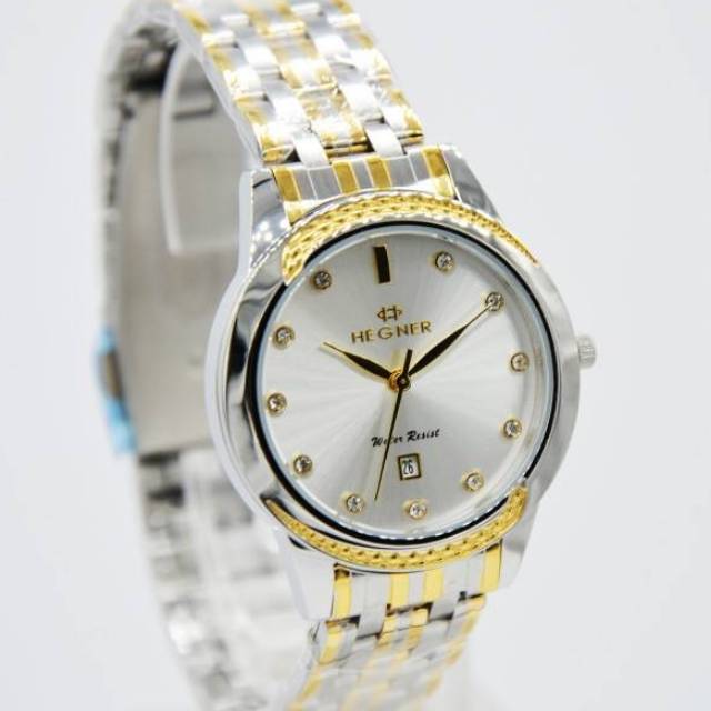 Jam Wanita Hegner 1632 Hitam Silver Gold