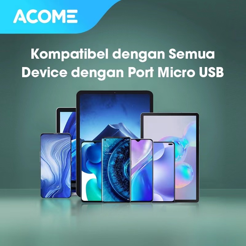 ACOME Gaming Cable Data Fast Charging Kabel Data Micro USB QC3.0 2.4 A Garansi 1 Thn AWM