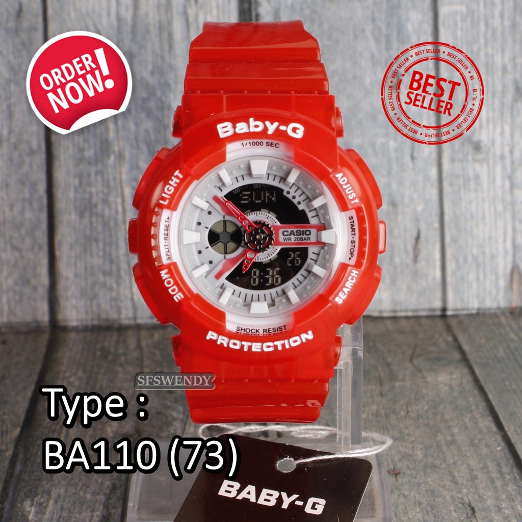 TERLARIS !!! Jam tangan wanita &amp; anak Baby-G BA-110 Ungu Lilac Pink Merah muda biru digital anti air sporty