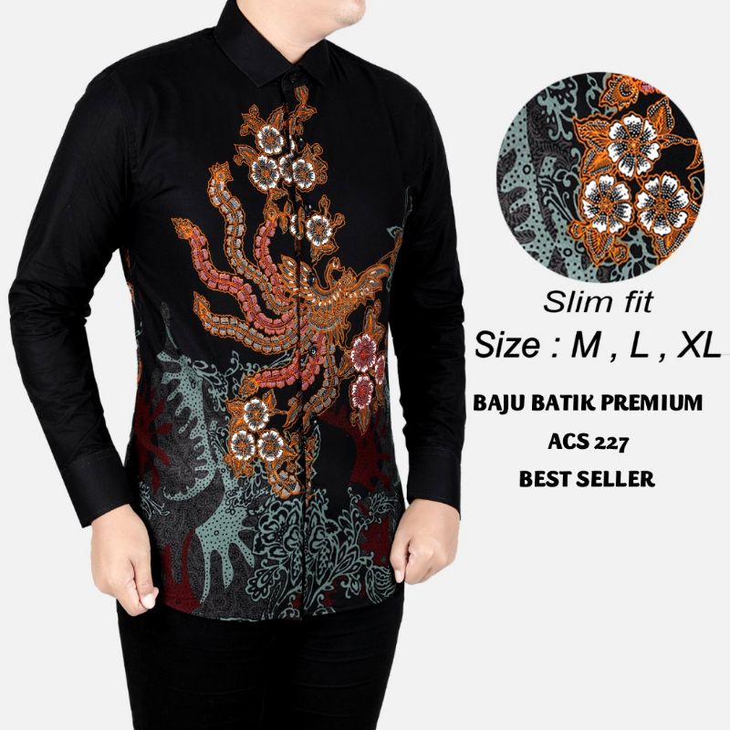 BAJU KEMEJA BATIK PRIA SLIM FIT MODERN LENGAN PANJANG SLIMFIT CB343