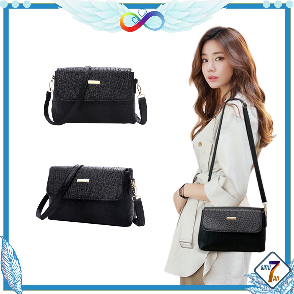 Satu7an T142 TAS SELEMPANG WANITA KULIT SLING BAG WOMEN FASHION STYLE KOREA TERLARIS COD IMPORT