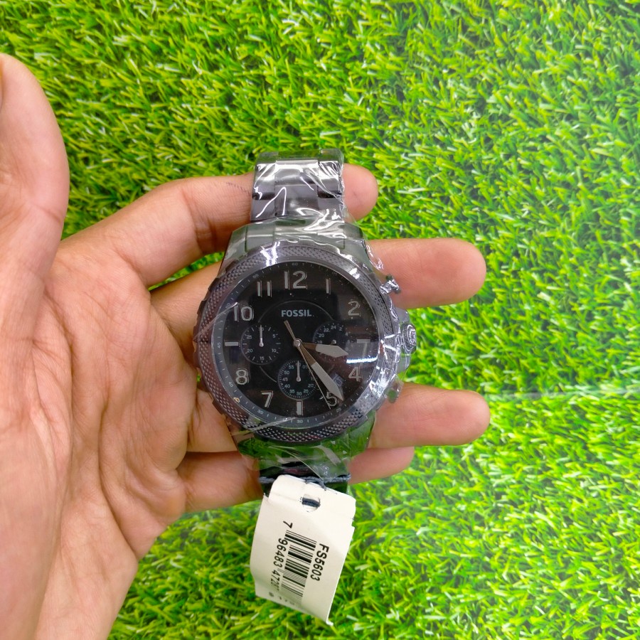 Jam Tangan Pria Fossil Bowman Chronograph Hitam Sporty Original FS5603