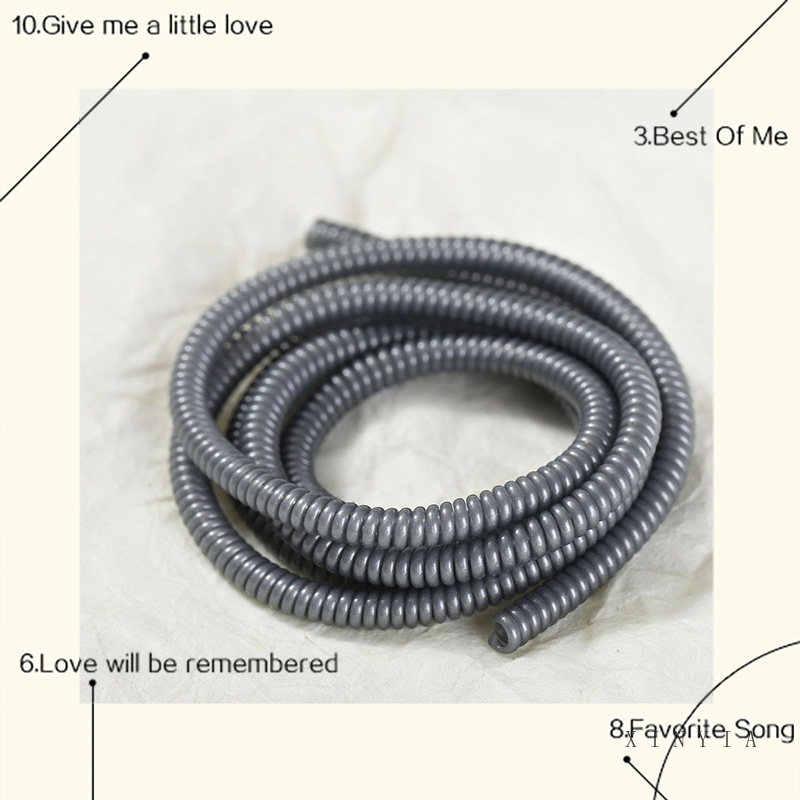 Pelindung Kabel Charger / Earphone Bentuk Spiral Panjang 60cm Warna Polos