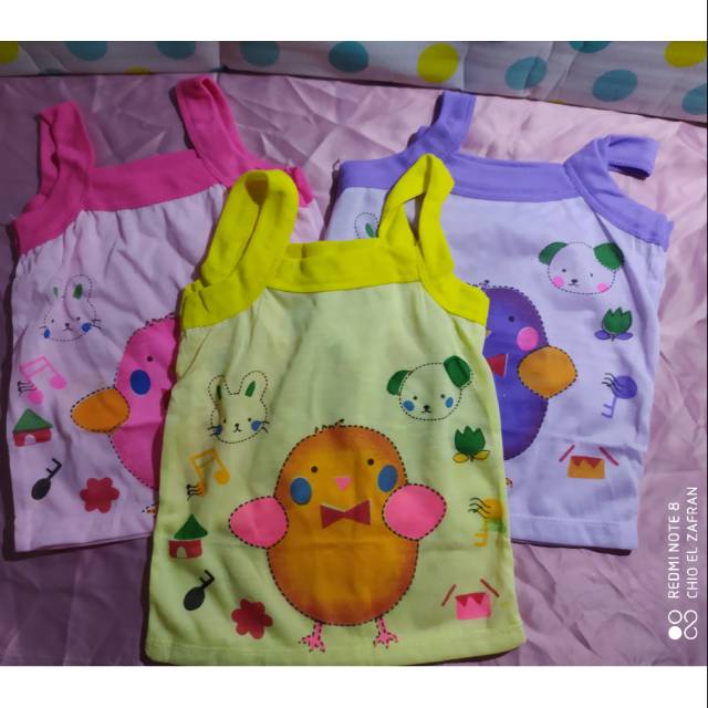 3 pcs singlet bayi perempuan L/XL