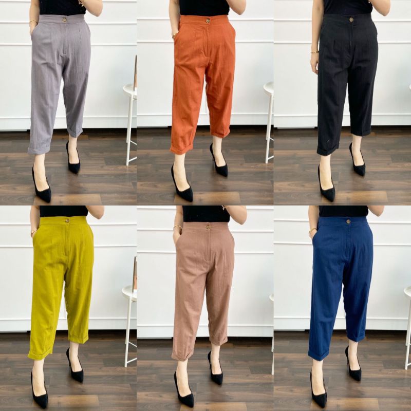 22C004 Celana Linen / Celana 7/8 / Celana Wanita / Celana Polos Linen