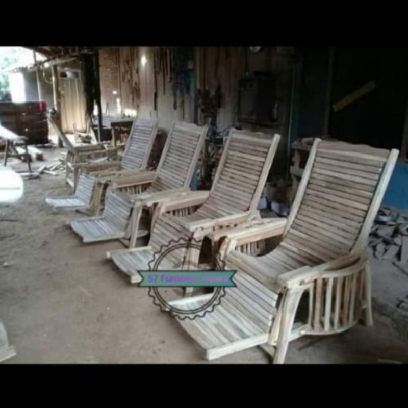 Kursi malas jati mentahan - Kursi goyang