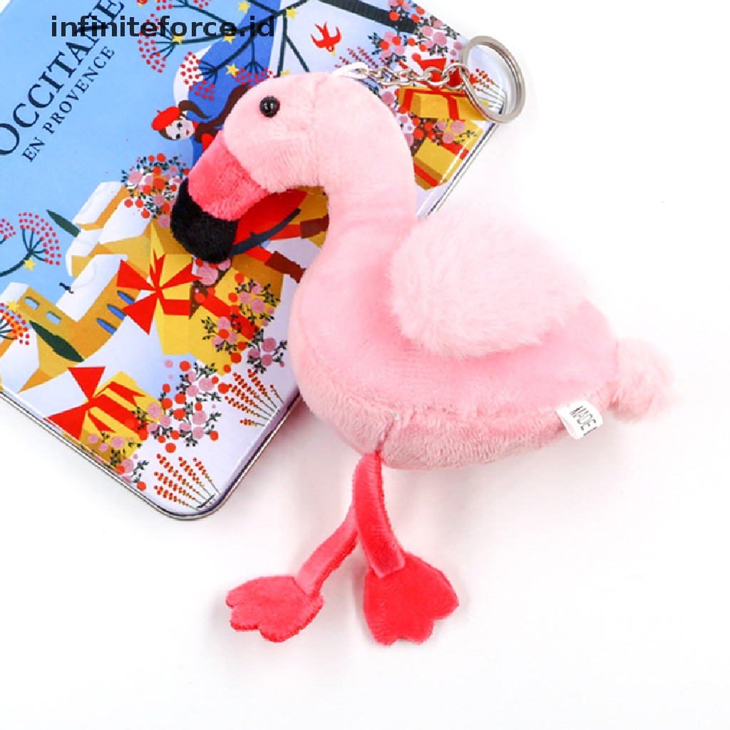 Gantungan Kunci Bentuk Flamingo Bahan Plush Untuk Tas