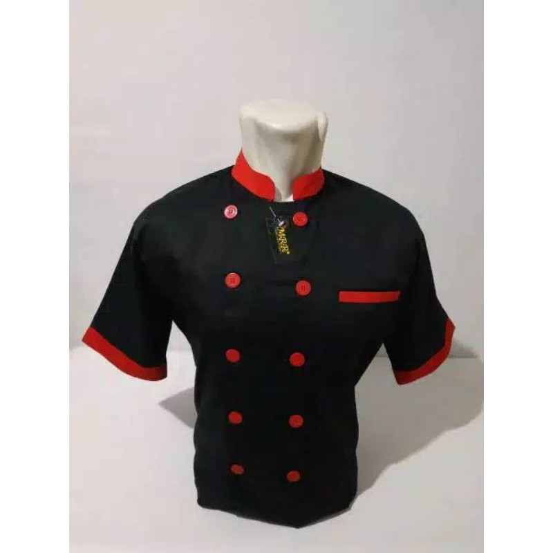 KEMEJA BAJU CHEF KOKI KOMBINASI SET APRON