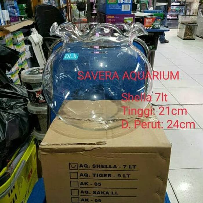 Gojek Aquarium Bulat Shella 7lt Fish Bowl Toples Diskon