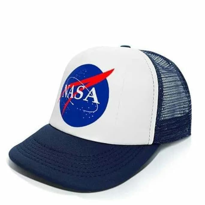 Topi Trucker Jaring Hat Cap PRiNTiNG NASA polos custom obral distro unisex Astronot Luar Angkasa