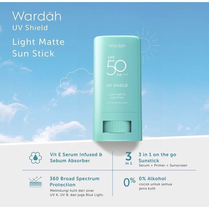 *Afnansa* Wardah UV Shield Light Matte Sun Stick SPF 50 PA ++++