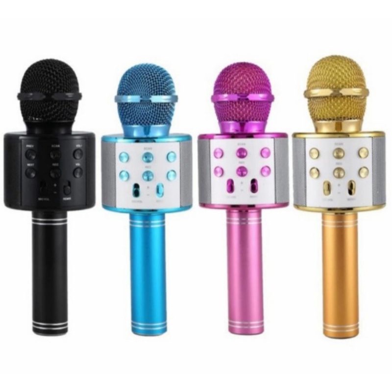 Mic Karaoke Bluetooth WS858 - Mix Smile WS858 - Mik WS858-Kuning
