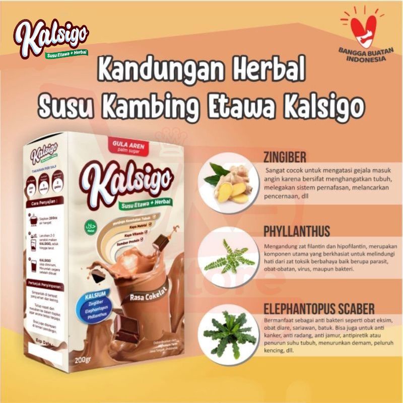 

Kalsigo susu kambing etawa+herbal dari Al Ghonam 200gr