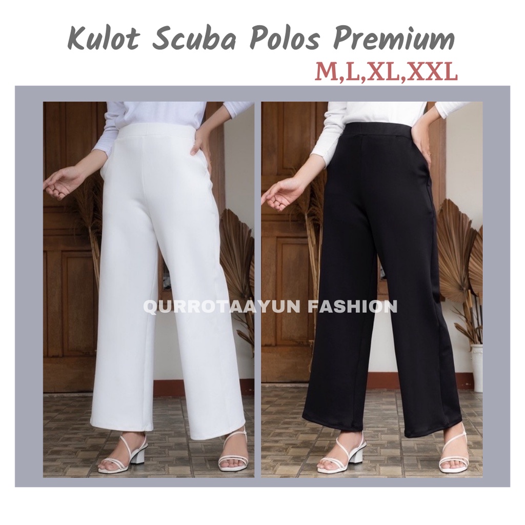 BEST SELLER / Kulot Polos Scuba Tebal Premium / Celana Kerja Wanita / Kulot Scuba Jumbo Termurah