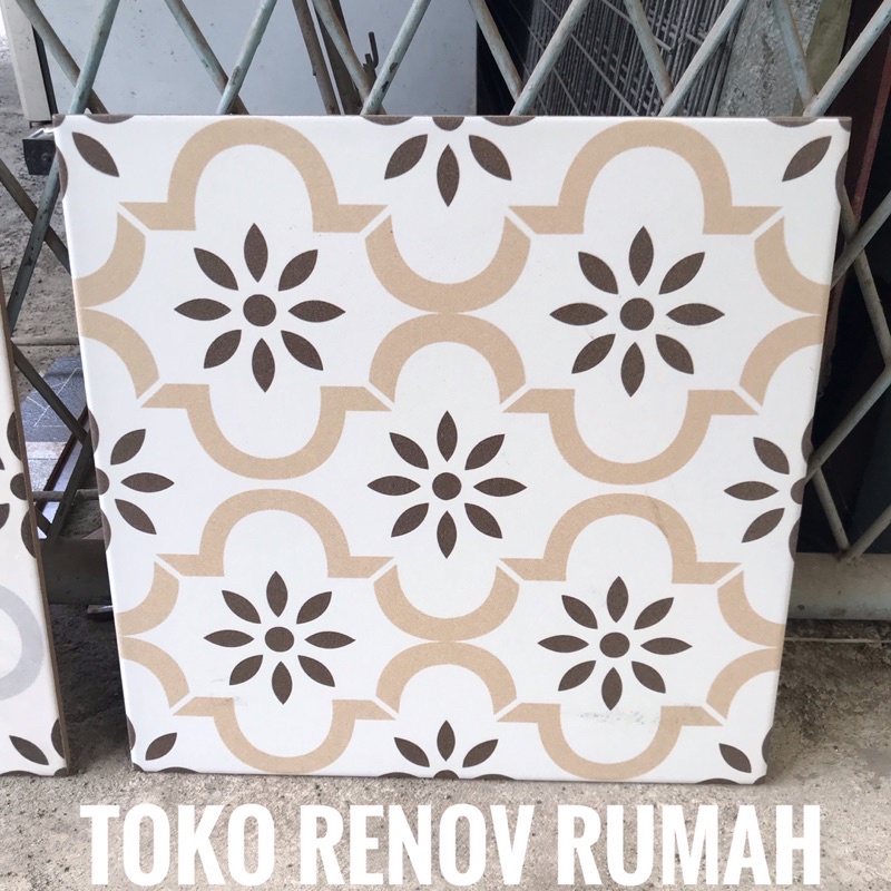 Jual keramik 40x40 lantai cream (mate/doff)/ keramik dekoratif/ keramik