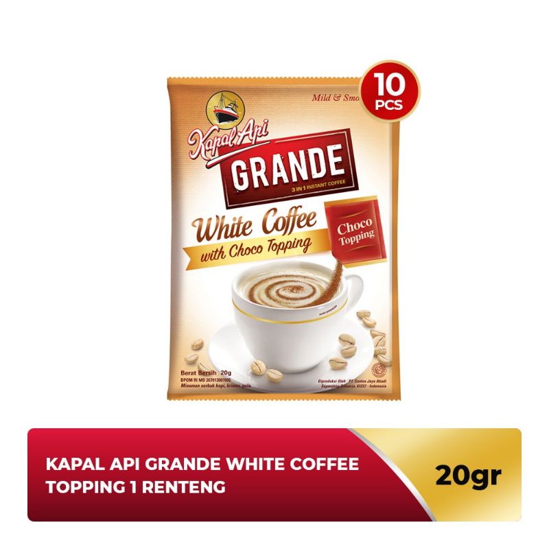 

Kopi Kapal Api Grande white 1 renteng 10x20gr