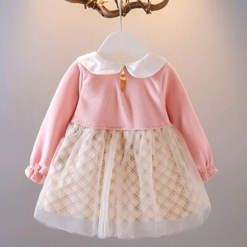 [0-4T] DRESS ANAK CEWEK IMPORT LENGAN PANJANG / DRESS PESTA ANAK IMPORT PREMIUM RAJUT BUNGA