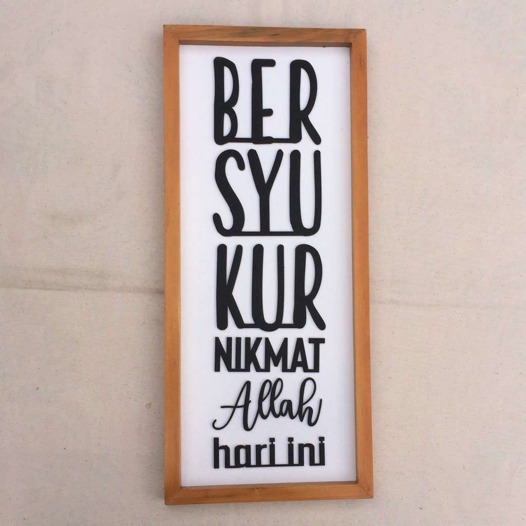 Hiasan Dinding BERSYUKUR - Pajangan walldecor tulisan timbul
