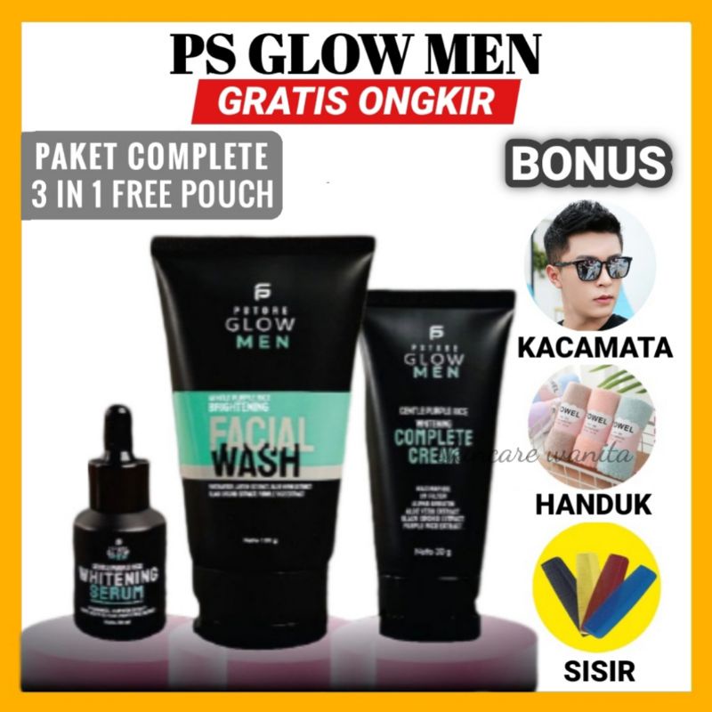 PS GLOW MEN SKINCARE PENCERAH WAJAH PENGHILANG FLEK HITAM PERAWATAN WAJAH PRIA PSGLOW PSTORE GLOW ME