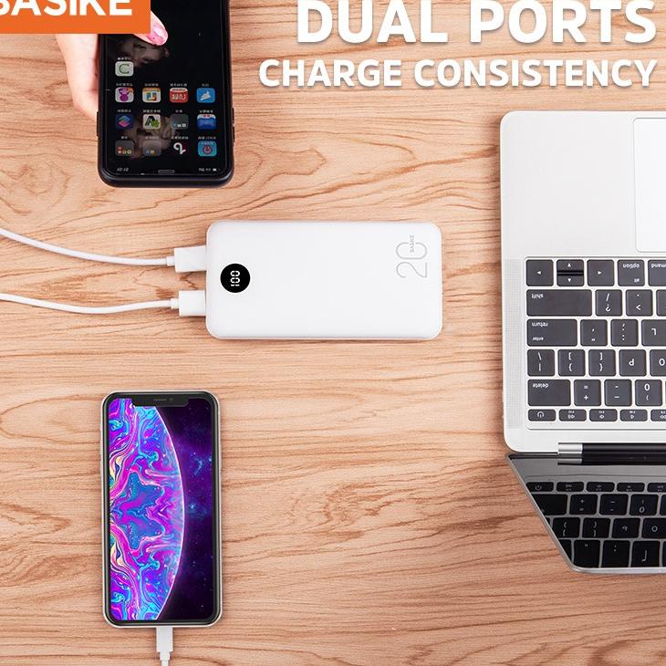 Power Bank 20000 mAh 10000 mAh Powerbank Dual USB Output 2 Input LED Display Mini BASIKE .
