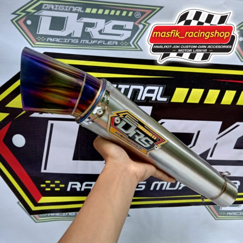 KNALPOT RACING DRS MUFFLER ORIGINAL PRODUCT PURBALINGGA ( vixion,satria Fu ,cb150r,cbr dll )