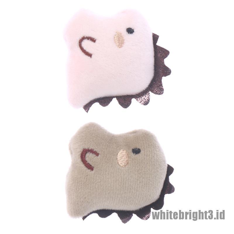 (white3) Bros / Pin Bahan Plush Desain Dinosaurus Kartun Untuk Aksesoris Boneka DIY