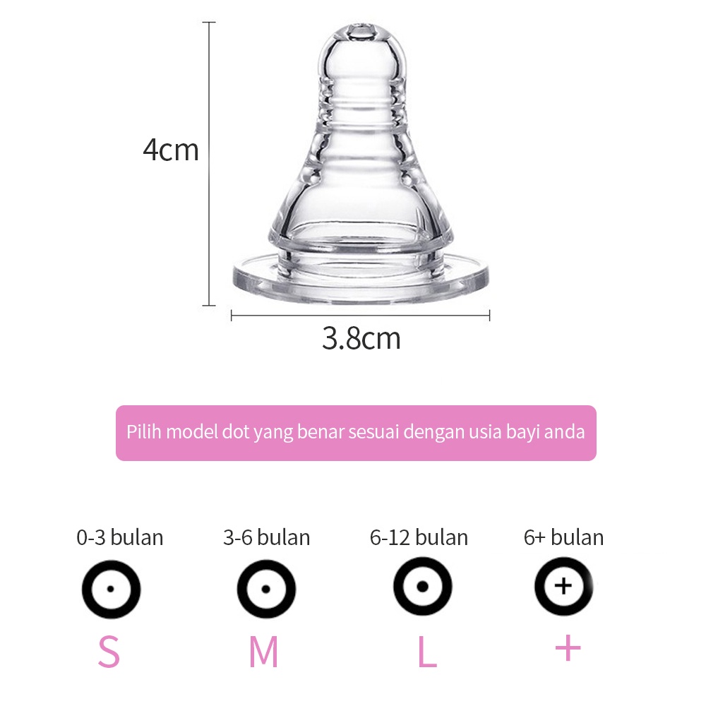 Halobaby Dot Bayi 3.8cm /puting bayi slim neck nipple dot/Bayi Nipple/ Bayi Standar Leher Bayi/empeng bayi