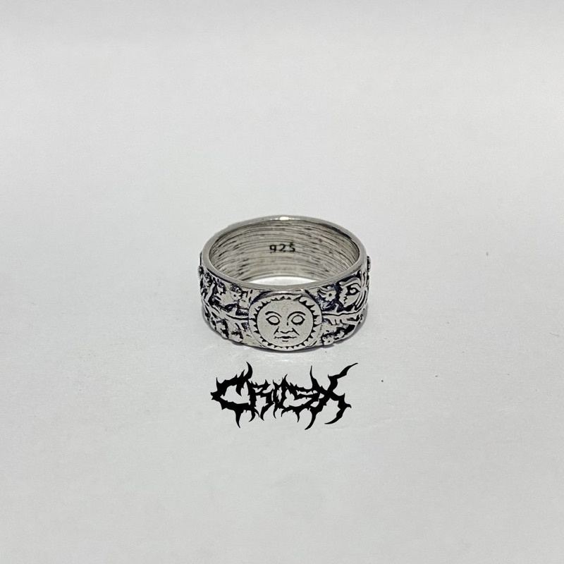 SUN MOON ROUND RING / CINCIN MATAHARI BULAN BINTANG / COUPLE RING CINCIN COUPLE KOREAN STYLE RING CINCIN STYLE KOREA CINCIN AESTHETIC RING CINCIN TITANIUM CINCIN STAINLESS STEEL CINCIN PRIA CINCIN WANITA HIP HOP PUNK RETRO VINTAGE METAL RING