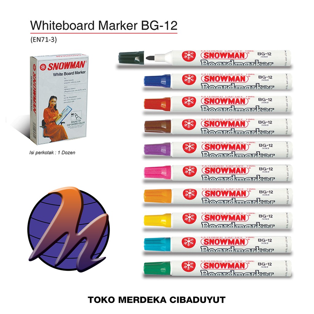 

Spidol Whiteboard Marker / Snowman ( SATUAN )