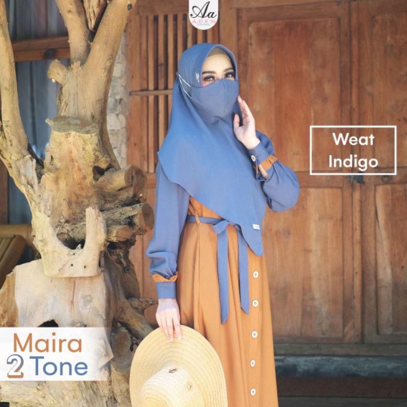 [COD] MAIRA TWO TONE Diva The Series Original Gamis Aden Pakaian Wanita Muslim Best Seller 2021