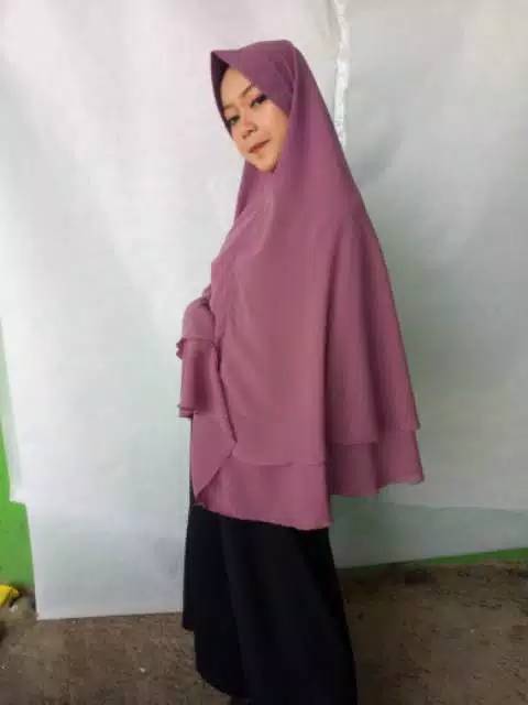 Khimar ceruty 2 layer jumbo khimar ceruty syar'i